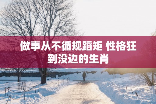 做事从不循规蹈矩 性格狂到没边的生肖