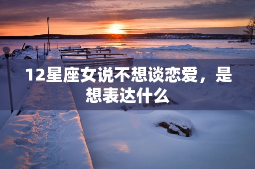 12星座女说不想谈恋爱，是想表达什么