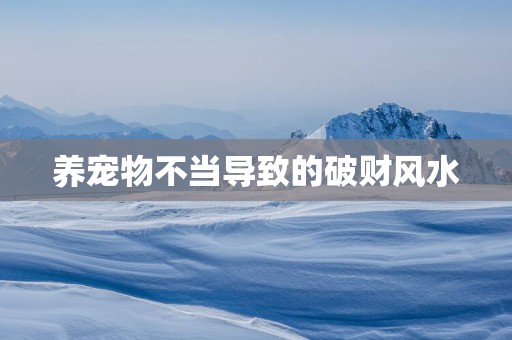 养宠物不当导致的破财风水