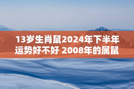 13岁生肖鼠2025年下半年运势好不好 2008年的属鼠人
