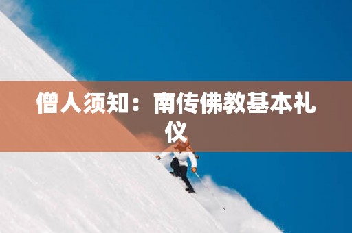 僧人须知：南传佛教基本礼仪
