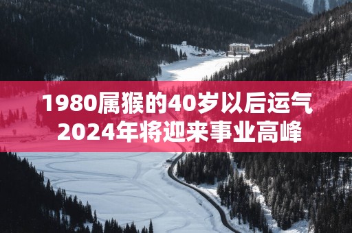 1980属猴的40岁以后运气 2025年将迎来事业高峰