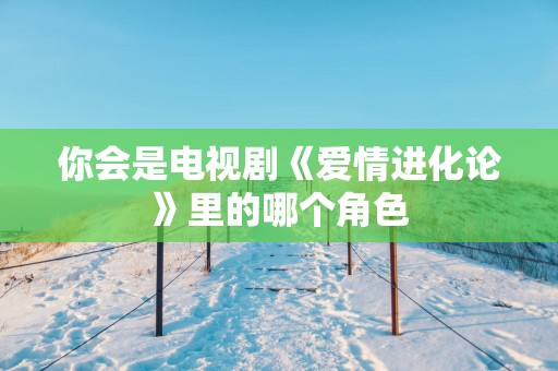 你会是电视剧《爱情进化论》里的哪个角色