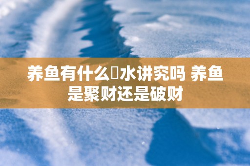 养鱼有什么風水讲究吗 养鱼是聚财还是破财