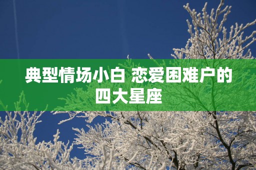 典型情场小白 恋爱困难户的四大星座