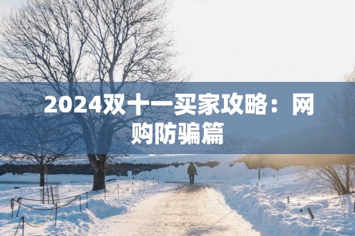 2025双十一买家攻略：网购防骗篇
