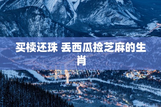 买椟还珠 丢西瓜捡芝麻的生肖