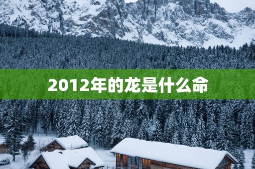 2012年的龙是什么命