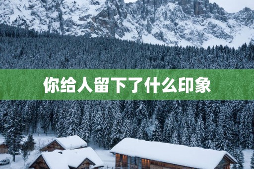 你给人留下了什么印象