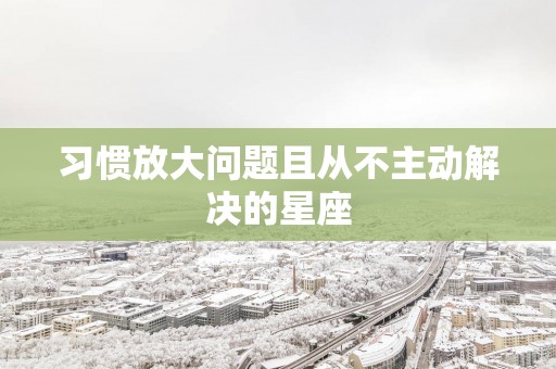 习惯放大问题且从不主动解决的星座