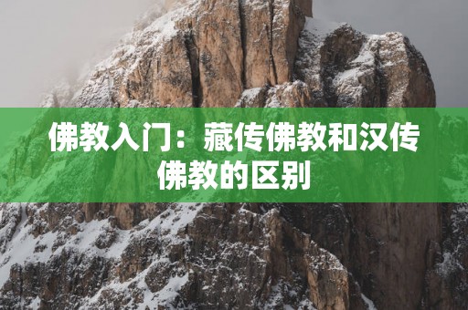 佛教入门：藏传佛教和汉传佛教的区别