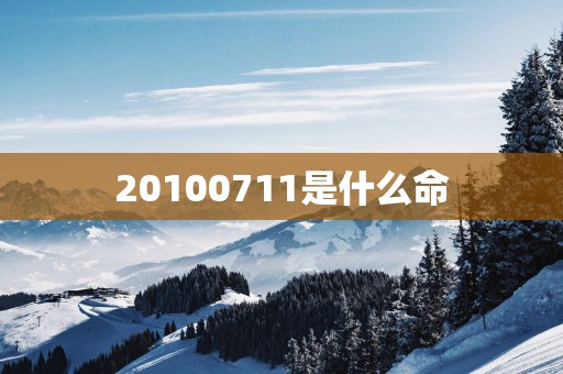 20100711是什么命