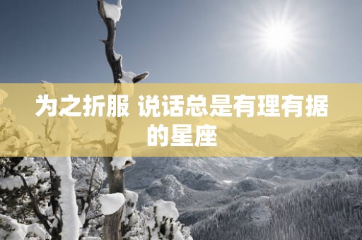 为之折服 说话总是有理有据的星座