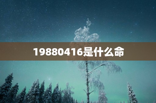 19880416是什么命