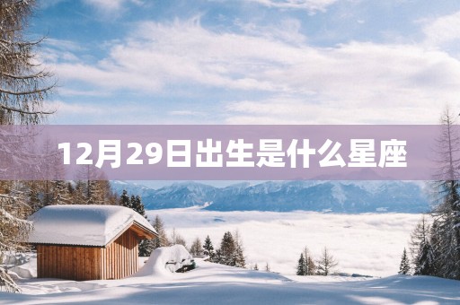 12月29日出生是什么星座