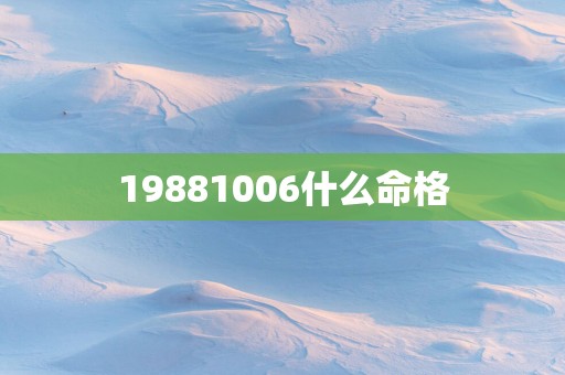 19881006什么命格