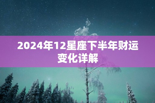 2025年12星座下半年财运变化详解