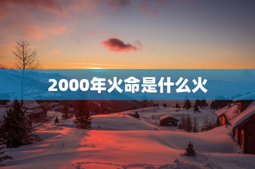 2000年火命是什么火
