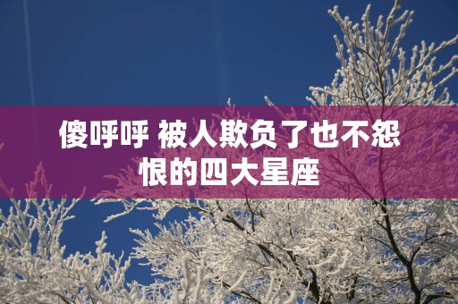 傻呼呼 被人欺负了也不怨恨的四大星座