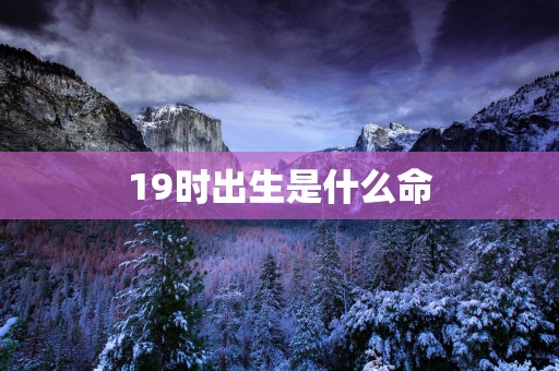 19时出生是什么命