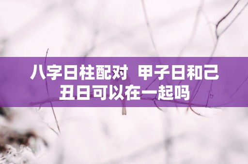 八字日柱配对  甲子日和己丑日可以在一起吗