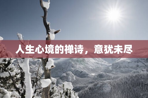人生心境的禅诗，意犹未尽