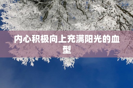 内心积极向上充满阳光的血型