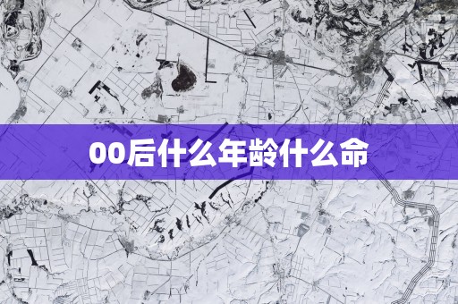 00后什么年龄什么命