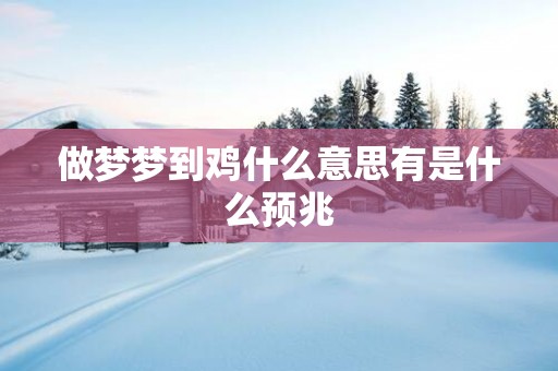 做梦梦到鸡什么意思有是什么预兆