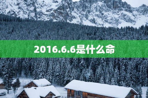 2016.6.6是什么命