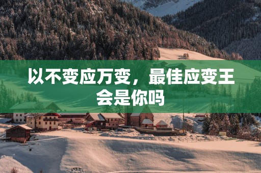 以不变应万变，最佳应变王会是你吗