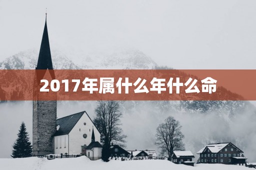 2017年属什么年什么命