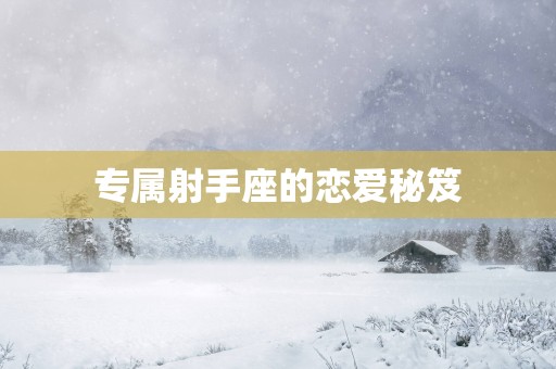 专属射手座的恋爱秘笈