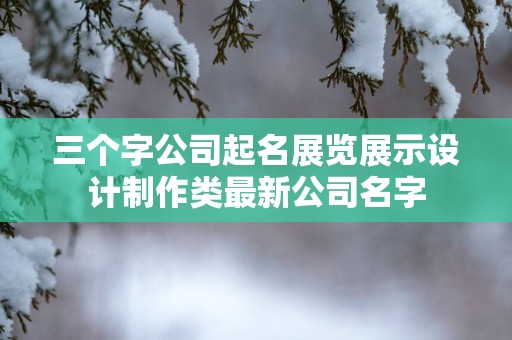 三个字公司起名展览展示设计制作类最新公司名字