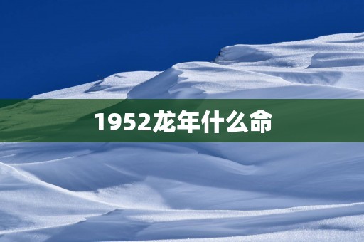 1952蛇年什么命