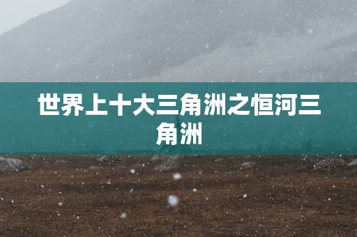 世界上十大三角洲之恒河三角洲