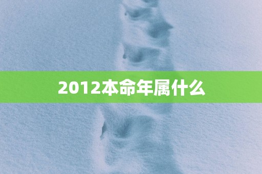 2012本命年属什么