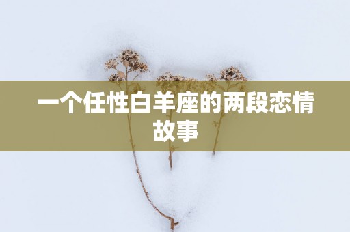 一个任性白羊座的两段恋情故事