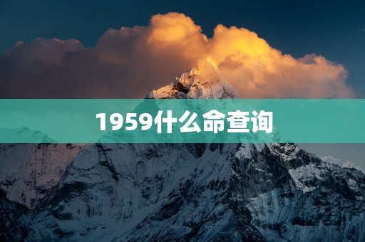 1959什么命查询