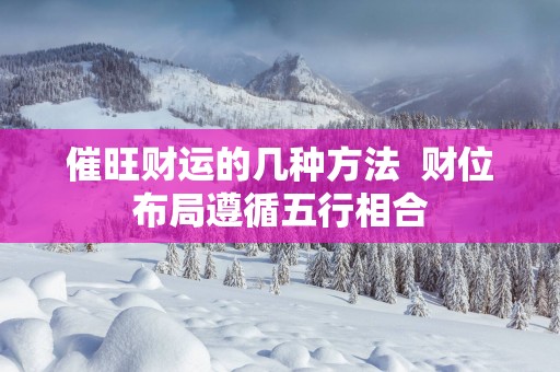 催旺财运的几种方法  财位布局遵循五行相合