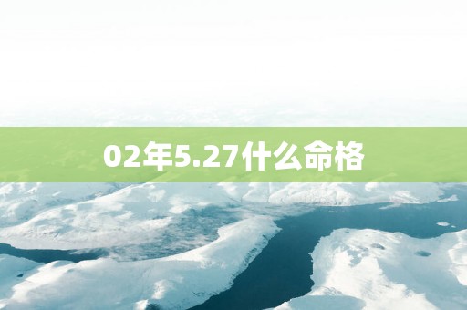 02年5.27什么命格