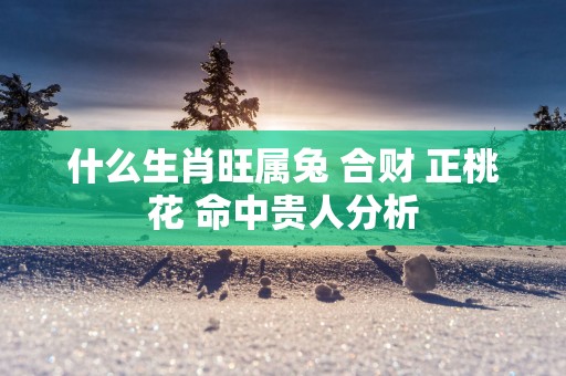 什么生肖旺属兔 合财 正桃花 命中贵人分析