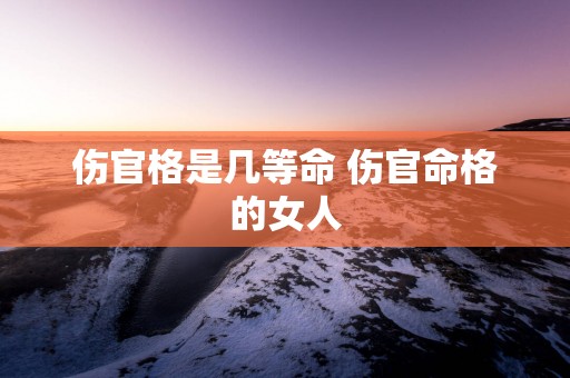 伤官格是几等命 伤官命格的女人