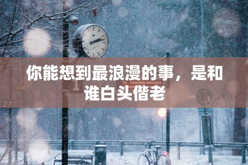 你能想到最浪漫的事，是和谁白头偕老