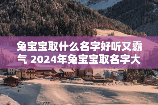 兔宝宝取什么名字好听又霸气 2025年兔宝宝取名字大全