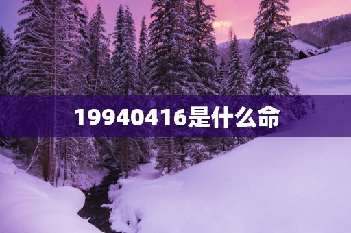 19940416是什么命