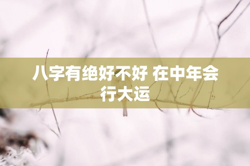 八字有绝好不好 在中年会行大运