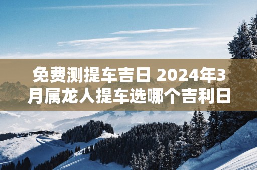 免费测提车吉日 2025年3月属龙人提车选哪个吉利日子