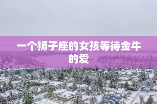 一个狮子座的女孩等待金牛的爱