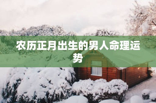 农历正月出生的男人命理运势